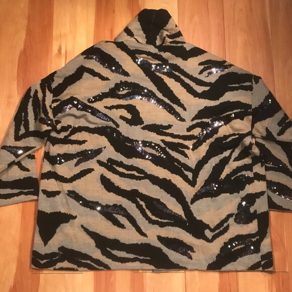 Zadig & Voltaire Maya We Tiger Wool Cardigan with Sequins Oversized Fit xs/s - Picture 15 of 15